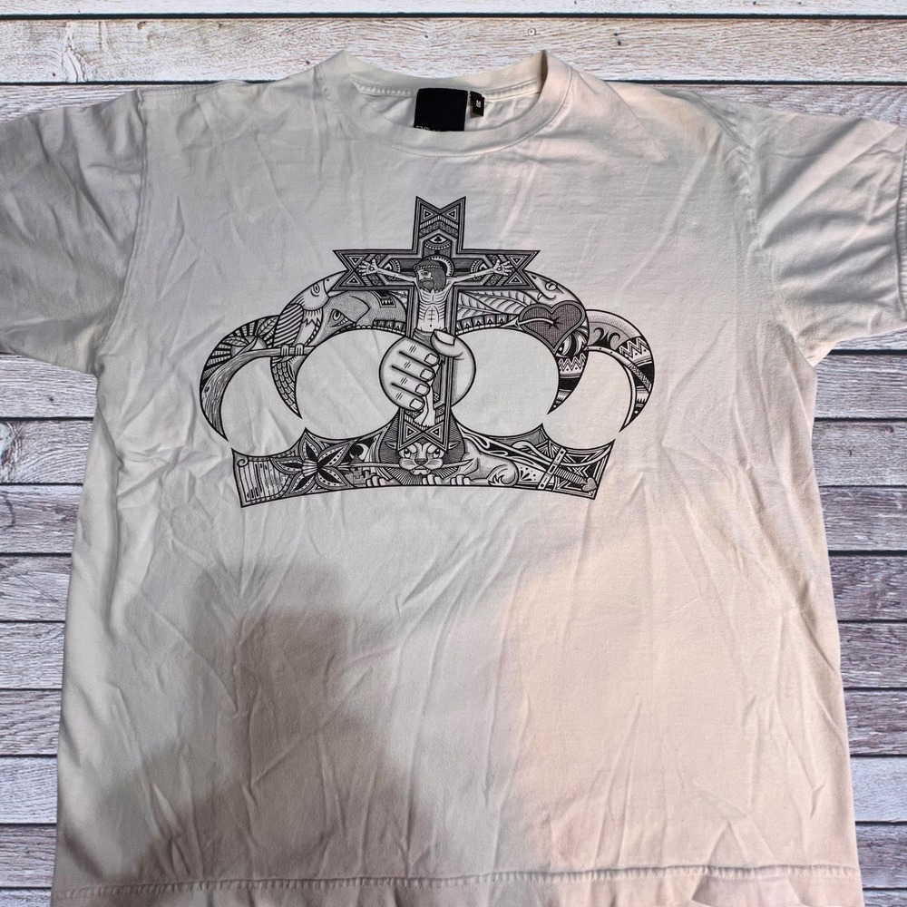 Beams T Medium Suntong Graphic Tee Mens White Good Religious Crown Japan Shirt